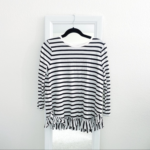 Kate Spade • Striped ruffle long sleeve - Picture 2 of 3